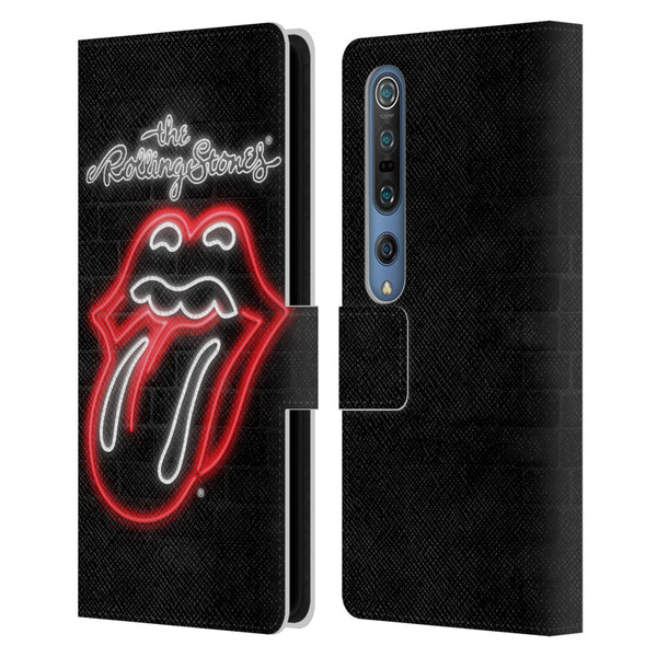 The Rolling Stones Licks Collection Neon Leather Book Wallet Case Cover For Xiaomi Mi 10 5G / Mi 10 Pro 5G