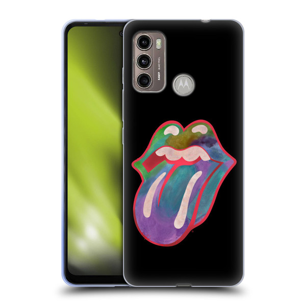 The Rolling Stones Graphics Watercolour Tongue Soft Gel Case for Motorola Moto G60 / Moto G40 Fusion