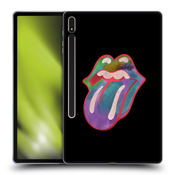 The Rolling Stones Graphics Watercolour Tongue Soft Gel Case for Samsung Galaxy Tab S8 Plus