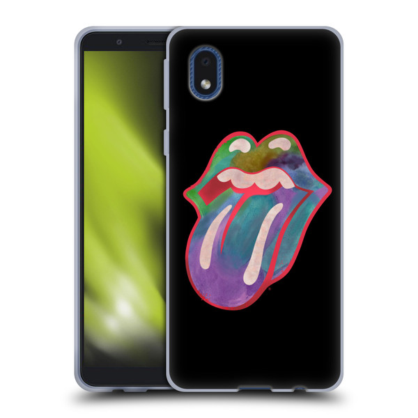 The Rolling Stones Graphics Watercolour Tongue Soft Gel Case for Samsung Galaxy A01 Core (2020)