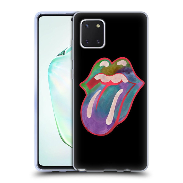 The Rolling Stones Graphics Watercolour Tongue Soft Gel Case for Samsung Galaxy Note10 Lite