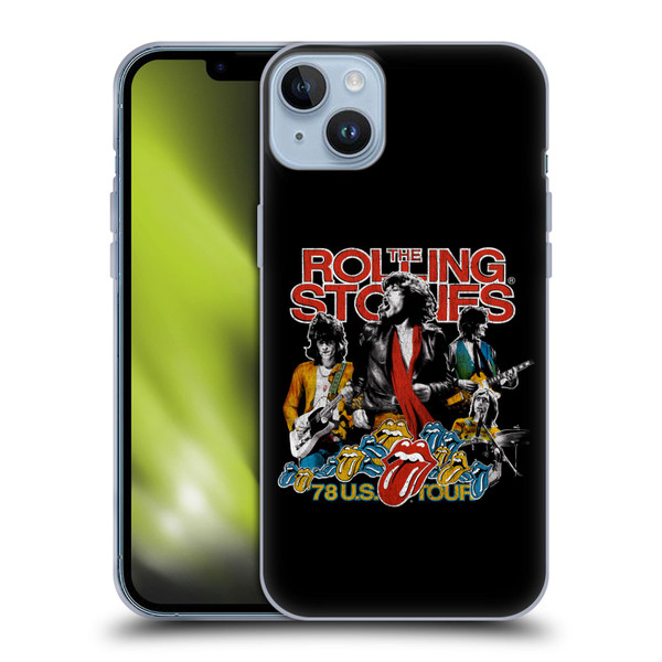 The Rolling Stones Key Art 78 US Tour Vintage Soft Gel Case for Apple iPhone 14 Plus