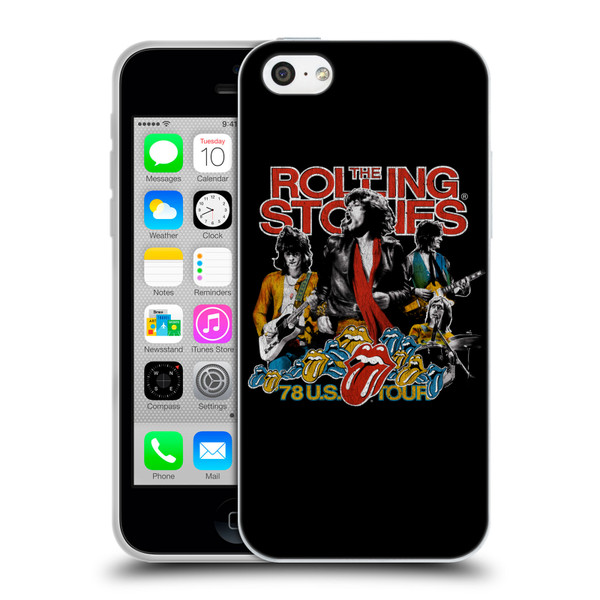 The Rolling Stones Key Art 78 US Tour Vintage Soft Gel Case for Apple iPhone 5c
