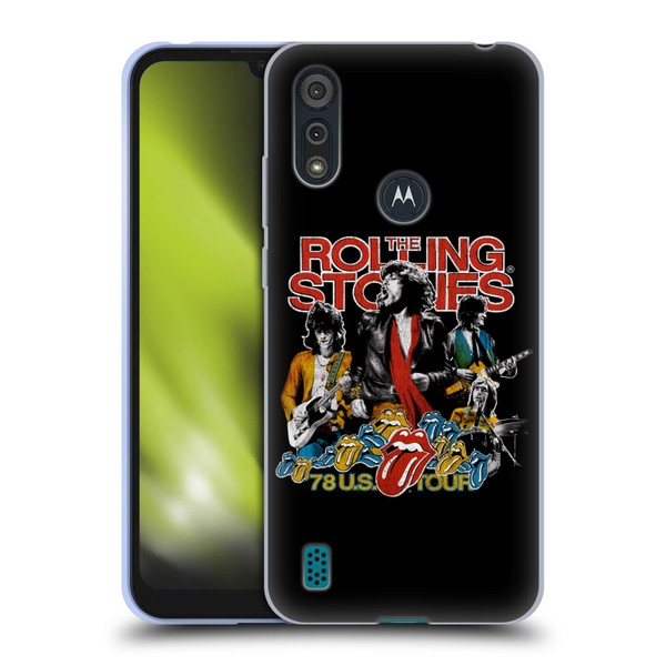 The Rolling Stones Key Art 78 US Tour Vintage Soft Gel Case for Motorola Moto E6s (2020)
