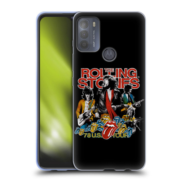 The Rolling Stones Key Art 78 US Tour Vintage Soft Gel Case for Motorola Moto G50