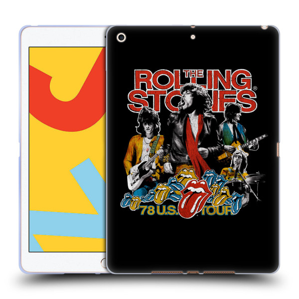 The Rolling Stones Key Art 78 US Tour Vintage Soft Gel Case for Apple iPad 10.2 2019/2020/2021