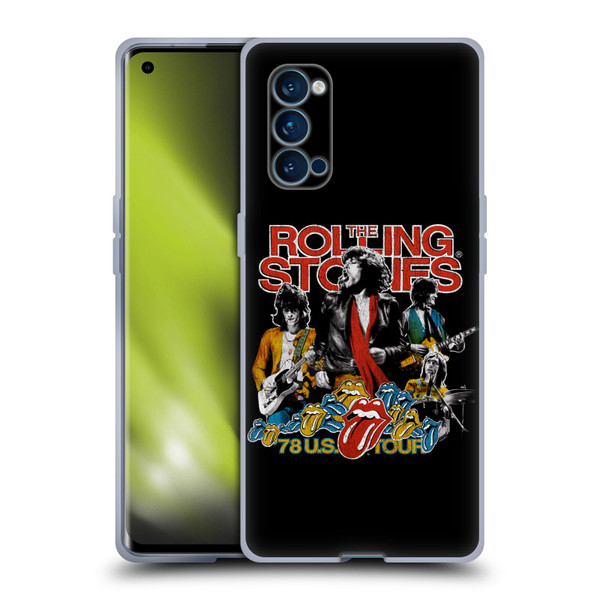 The Rolling Stones Key Art 78 US Tour Vintage Soft Gel Case for OPPO Reno 4 Pro 5G