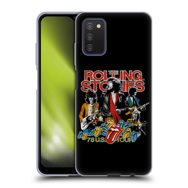 The Rolling Stones Key Art 78 US Tour Vintage Soft Gel Case for Samsung Galaxy A03s (2021)