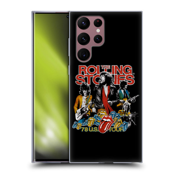 The Rolling Stones Key Art 78 US Tour Vintage Soft Gel Case for Samsung Galaxy S22 Ultra 5G