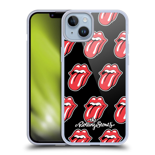 The Rolling Stones Licks Collection Tongue Classic Pattern Soft Gel Case for Apple iPhone 14 Plus
