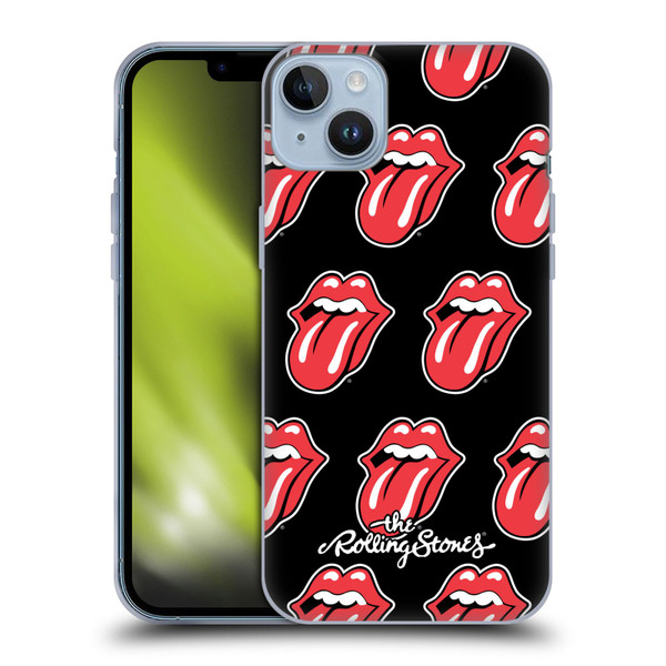 The Rolling Stones Licks Collection Tongue Classic Pattern Soft Gel Case for Apple iPhone 14 Plus