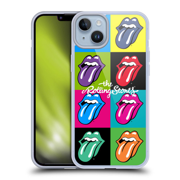 The Rolling Stones Licks Collection Pop Art 1 Soft Gel Case for Apple iPhone 14 Plus