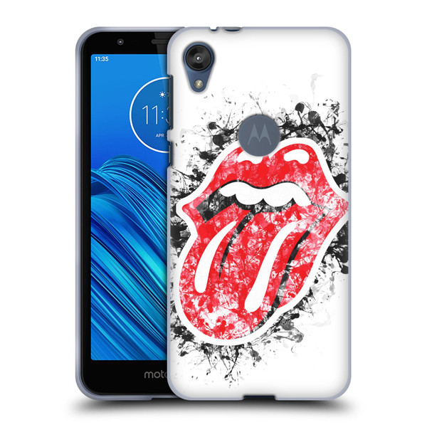 The Rolling Stones Licks Collection Distressed Look Tongue Soft Gel Case for Motorola Moto E6