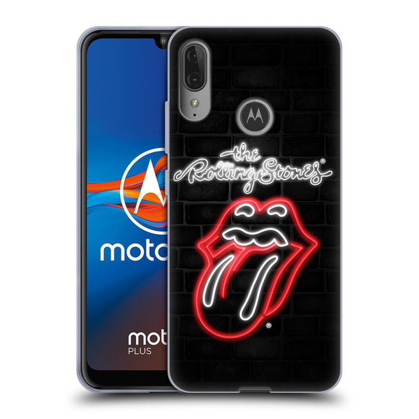 The Rolling Stones Licks Collection Neon Soft Gel Case for Motorola Moto E6 Plus