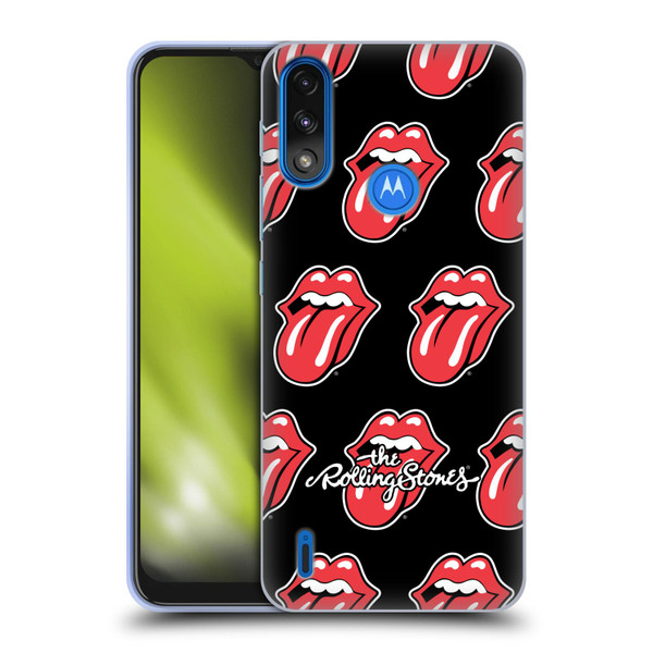 The Rolling Stones Licks Collection Tongue Classic Pattern Soft Gel Case for Motorola Moto E7 Power / Moto E7i Power