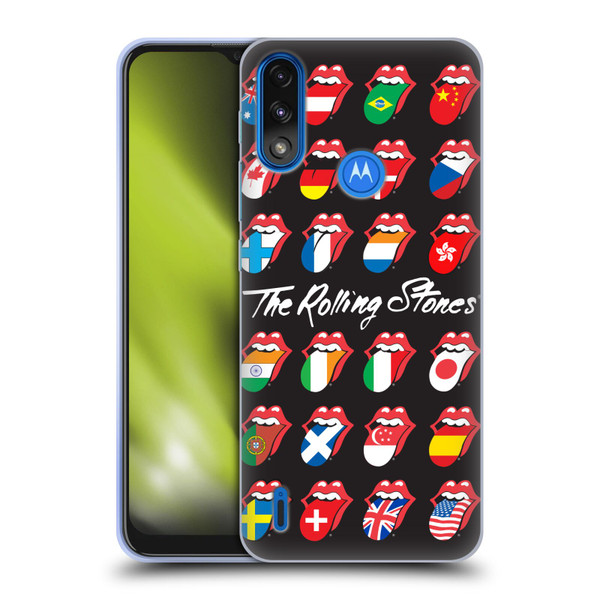 The Rolling Stones Licks Collection Flag Poster Soft Gel Case for Motorola Moto E7 Power / Moto E7i Power