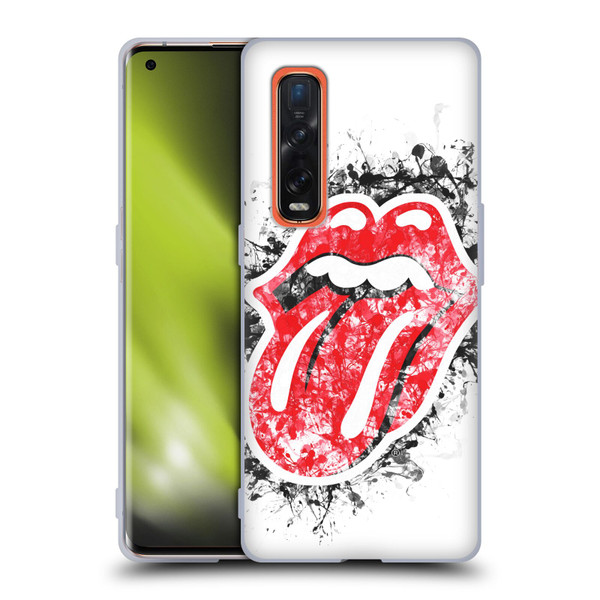 The Rolling Stones Licks Collection Distressed Look Tongue Soft Gel Case for OPPO Find X2 Pro 5G