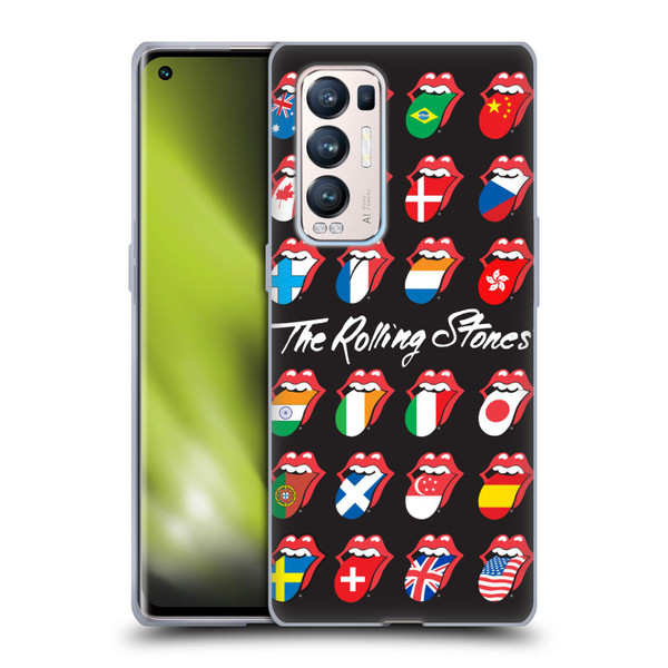 The Rolling Stones Licks Collection Flag Poster Soft Gel Case for OPPO Find X3 Neo / Reno5 Pro+ 5G
