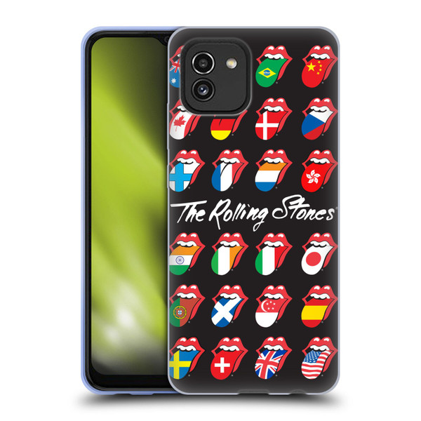 The Rolling Stones Licks Collection Flag Poster Soft Gel Case for Samsung Galaxy A03 (2021)