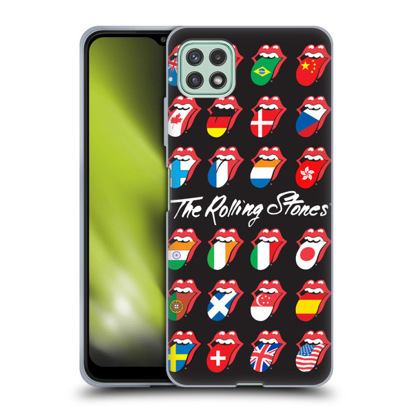 The Rolling Stones Licks Collection Flag Poster Soft Gel Case for Samsung Galaxy A22 5G / F42 5G (2021)