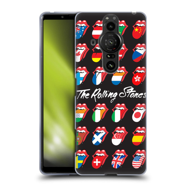 The Rolling Stones Licks Collection Flag Poster Soft Gel Case for Sony Xperia Pro-I