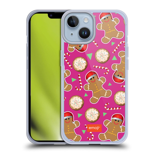 emoji® Christmas Patterns Gingerbread Cookies Soft Gel Case for Apple iPhone 14