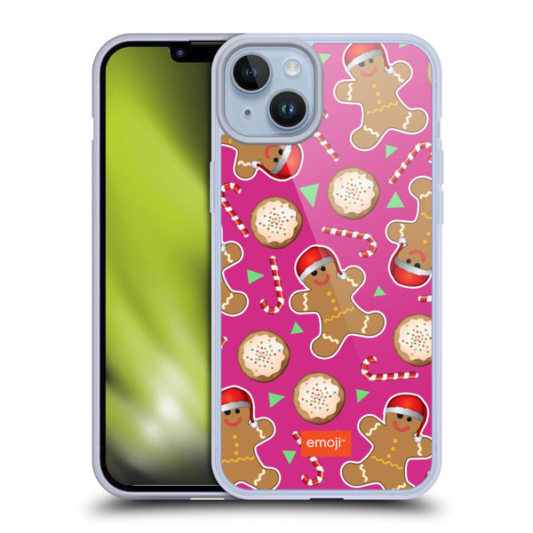 emoji® Christmas Patterns Gingerbread Cookies Soft Gel Case for Apple iPhone 14 Plus