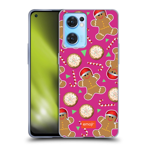 emoji® Christmas Patterns Gingerbread Cookies Soft Gel Case for OPPO Reno7 5G / Find X5 Lite