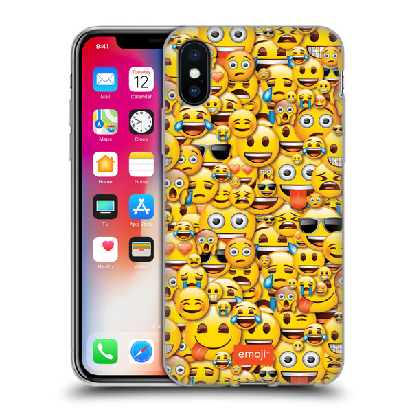 emoji® Full Patterns Smileys Soft Gel Case for Apple iPhone X / iPhone XS