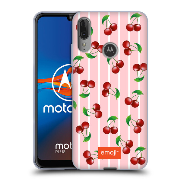 emoji® Fruits Cherries Soft Gel Case for Motorola Moto E6 Plus