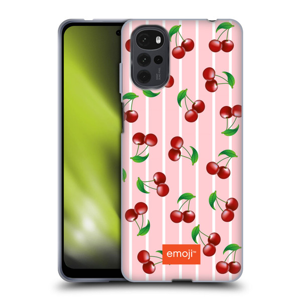 emoji® Fruits Cherries Soft Gel Case for Motorola Moto G22