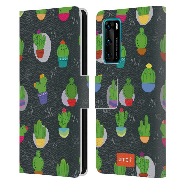 emoji® Cactus And Pineapple Pattern Leather Book Wallet Case Cover For Huawei P40 5G