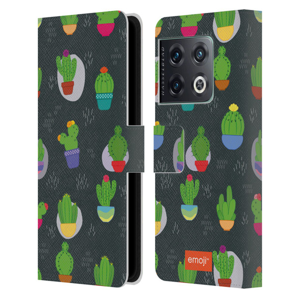 emoji® Cactus And Pineapple Pattern Leather Book Wallet Case Cover For OnePlus 10 Pro