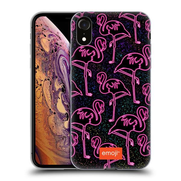 emoji® Neon Flamingo Soft Gel Case for Apple iPhone XR
