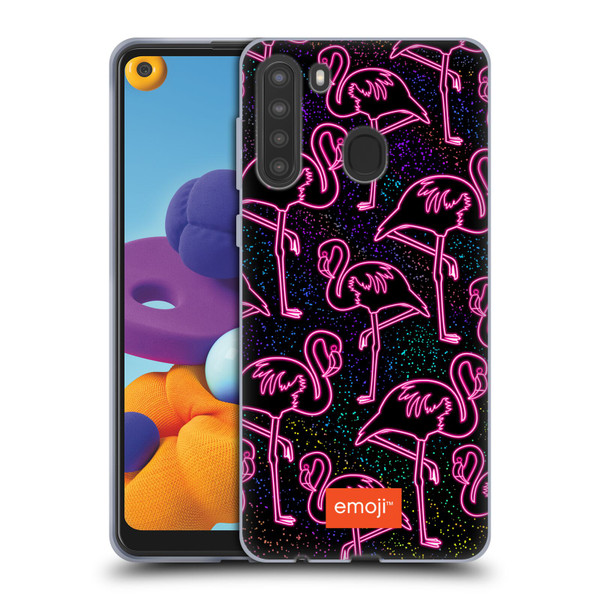 emoji® Neon Flamingo Soft Gel Case for Samsung Galaxy A21 (2020)