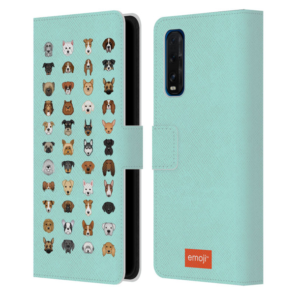emoji® Dogs Breeds Leather Book Wallet Case Cover For OPPO Find X3 Neo / Reno5 Pro+ 5G