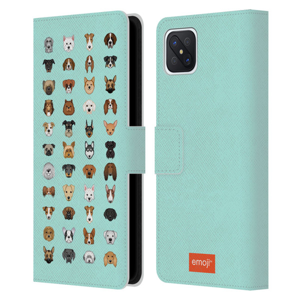 emoji® Dogs Breeds Leather Book Wallet Case Cover For OPPO Reno4 Z 5G
