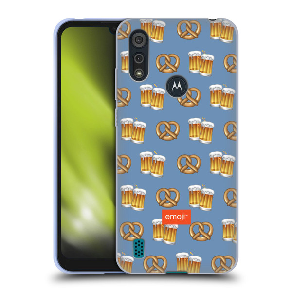 emoji® Oktoberfest Beer And Pretzel Soft Gel Case for Motorola Moto E6s (2020)