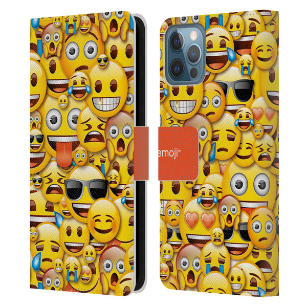 emoji® Full Patterns Smileys Leather Book Wallet Case Cover For Apple iPhone 12 / iPhone 12 Pro