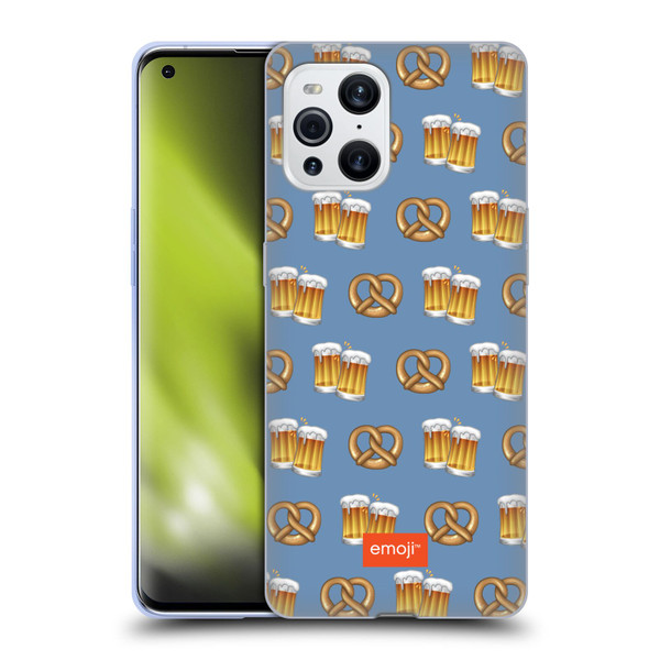 emoji® Oktoberfest Beer And Pretzel Soft Gel Case for OPPO Find X3 / Pro
