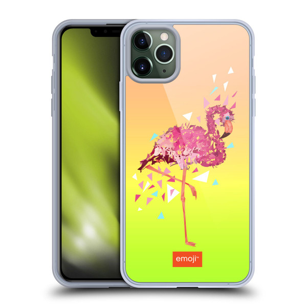 emoji® Polygon Flamingo Soft Gel Case for Apple iPhone 11 Pro Max
