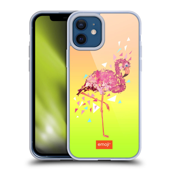 emoji® Polygon Flamingo Soft Gel Case for Apple iPhone 12 / iPhone 12 Pro