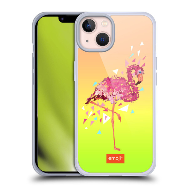 emoji® Polygon Flamingo Soft Gel Case for Apple iPhone 13