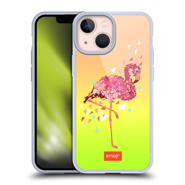 emoji® Polygon Flamingo Soft Gel Case for Apple iPhone 13 Mini
