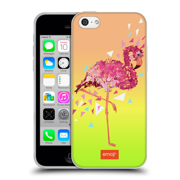 emoji® Polygon Flamingo Soft Gel Case for Apple iPhone 5c