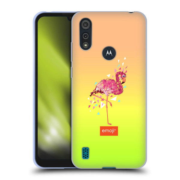 emoji® Polygon Flamingo Soft Gel Case for Motorola Moto E6s (2020)
