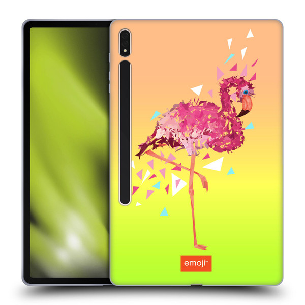 emoji® Polygon Flamingo Soft Gel Case for Samsung Galaxy Tab S8 Plus