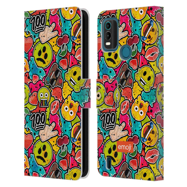 emoji® Graffiti Colours Leather Book Wallet Case Cover For Nokia G11 Plus