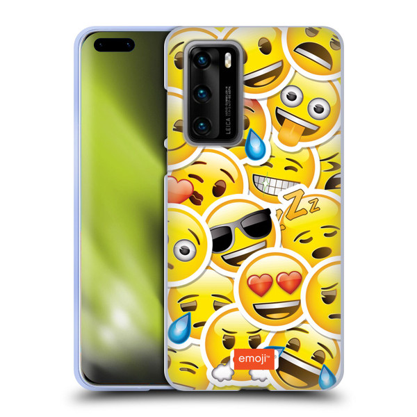 emoji® Smileys Sticker Soft Gel Case for Huawei P40 5G