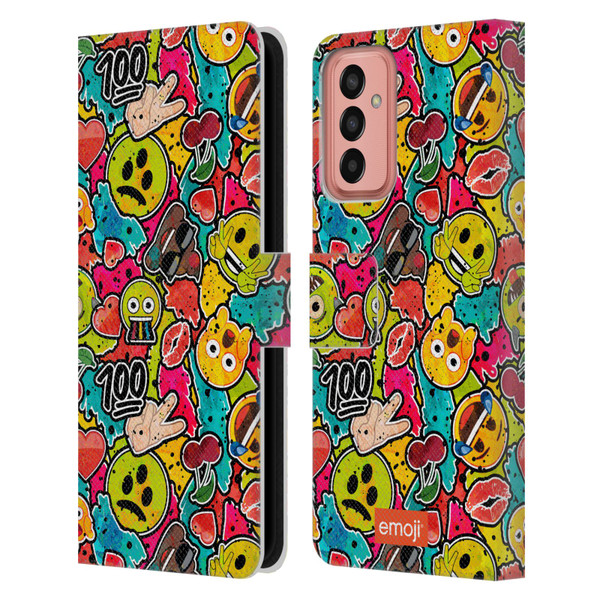 emoji® Graffiti Colours Leather Book Wallet Case Cover For Samsung Galaxy M13 (2022)